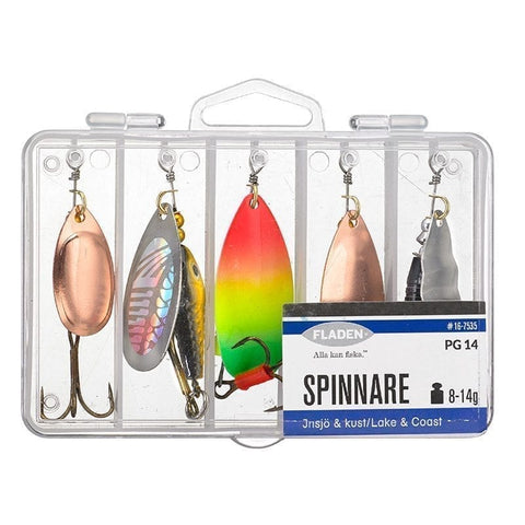 Fladen 5 pack of Spinners 8 to 14gram
