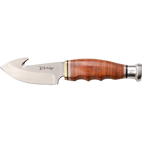 Elk Ridge Outskirt Fixed Blade 7.25" Knife Gut Hook ER20029LBR